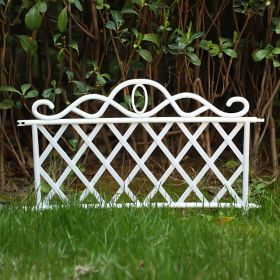 10-Pack Decorative Garden Fence, Black Mesh Metal Landscape Fence, Interlocking And Connectable Outdoor Patio Flower Bed Lawn Terrace Fence (Option: White)